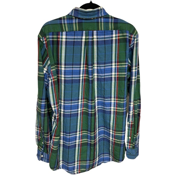 Ralph Lauren Men's Button Down Blue Green Red Plaid Cotton Shirt Size L‎ - Picture 2 of 5